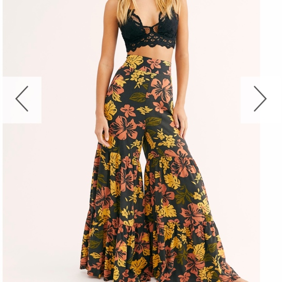 Free People Pants - NWT Free People Tiered Pants Tropical Print